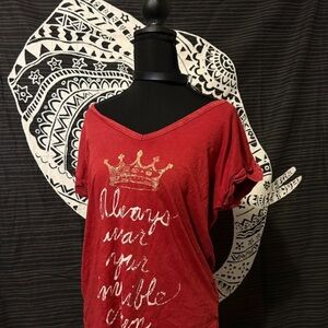 Miss Me Red Crown Graphic Camisole